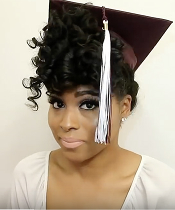 best graduation hairstyles with cap