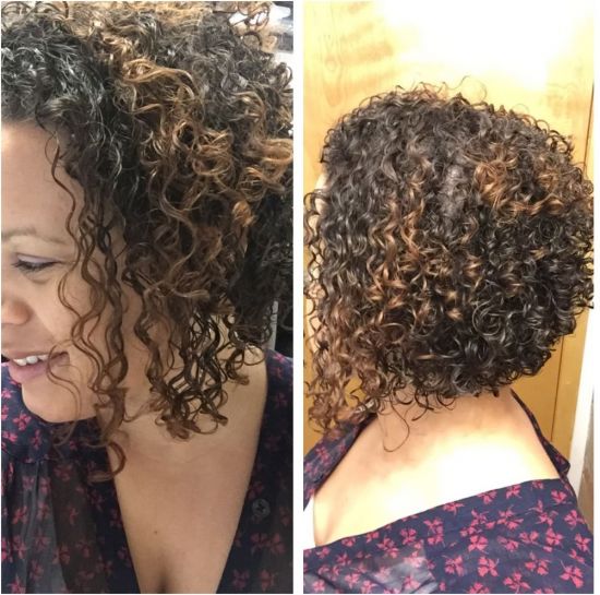 Curly hair – Angled Bob Haircut