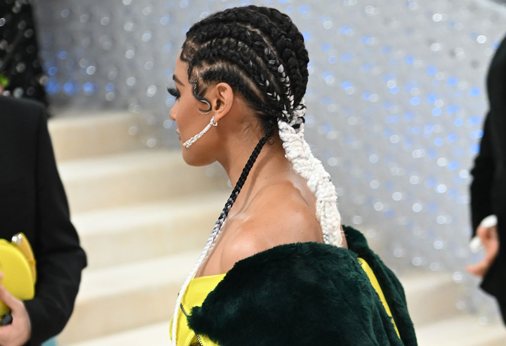 Ariana Debose's Met Gala hairstyle cornrow braids view of the back