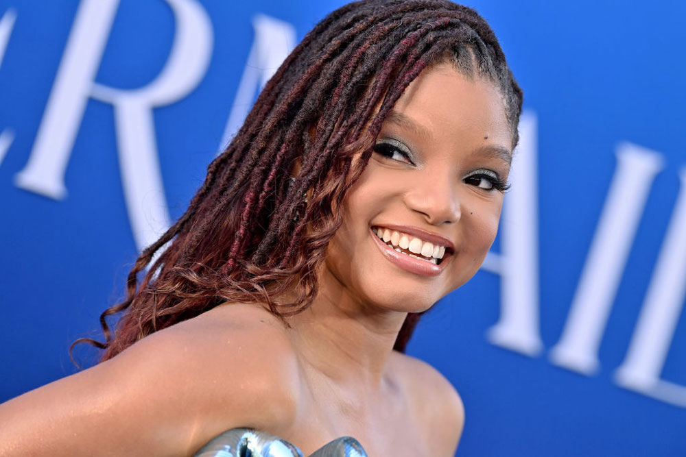 Halle Bailey's red locs at the Little Mermaid premiere