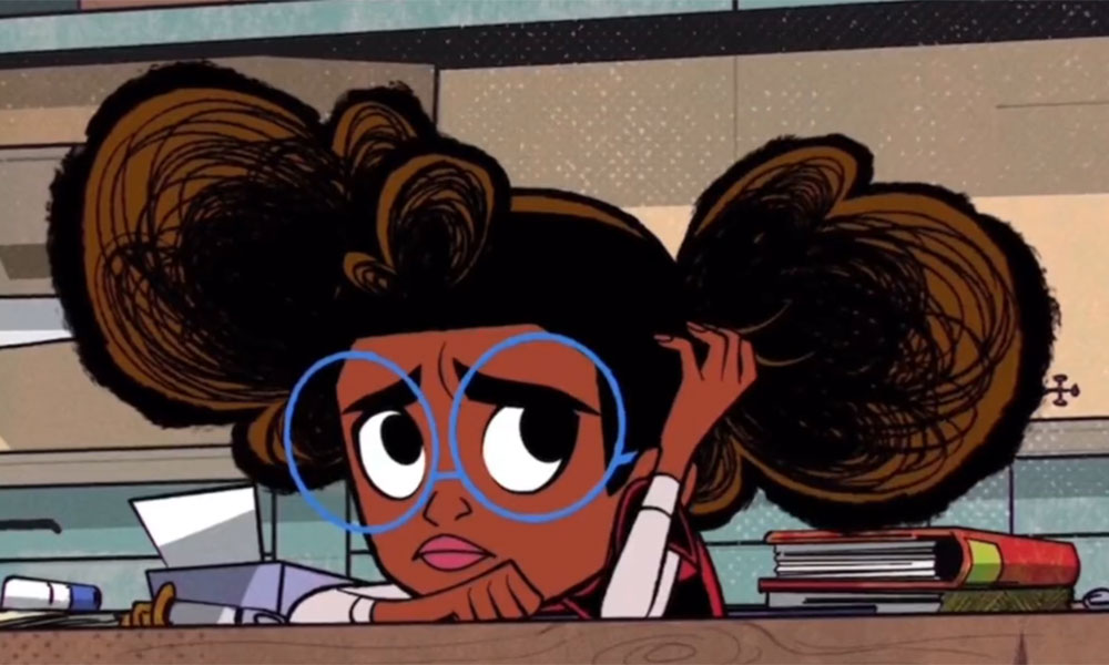 Main character Lunella's natural hair on Hair Today, Gone Tomorrow episode of Disney's Moon Girl and Devil Dinosaur