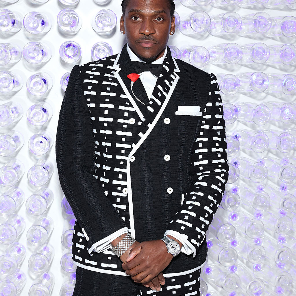 Pusha T's braided hairstyle at the Met Gala 2023
